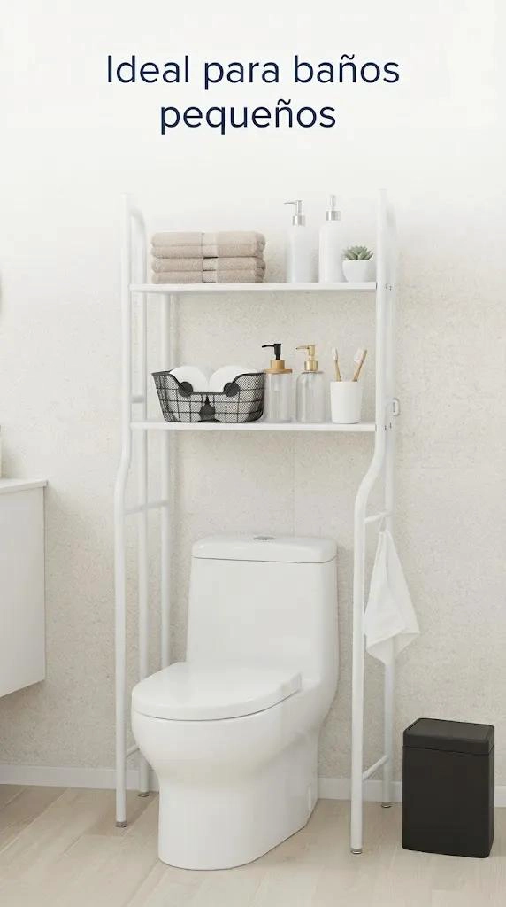 ORGANIZADOR DE BAÑO VERTICAL CON 3 ESTANTES BLANCO - 10