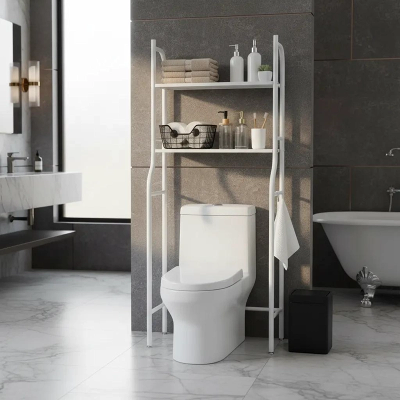ORGANIZADOR DE BAÑO VERTICAL CON 3 ESTANTES BLANCO - 2