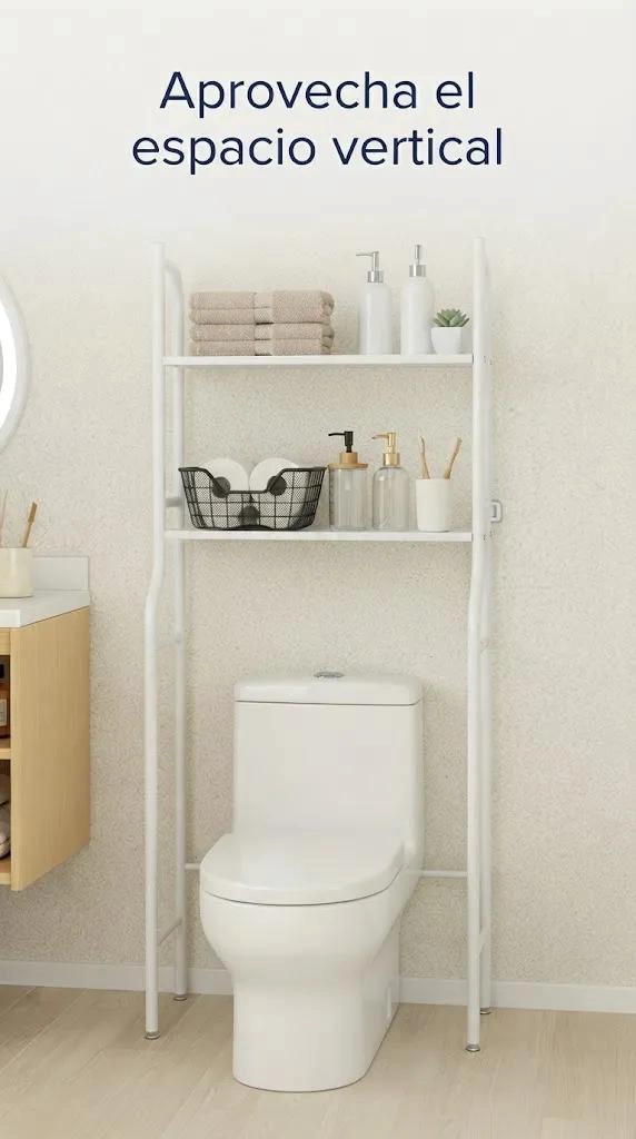 ORGANIZADOR DE BAÑO VERTICAL CON 3 ESTANTES BLANCO - 3
