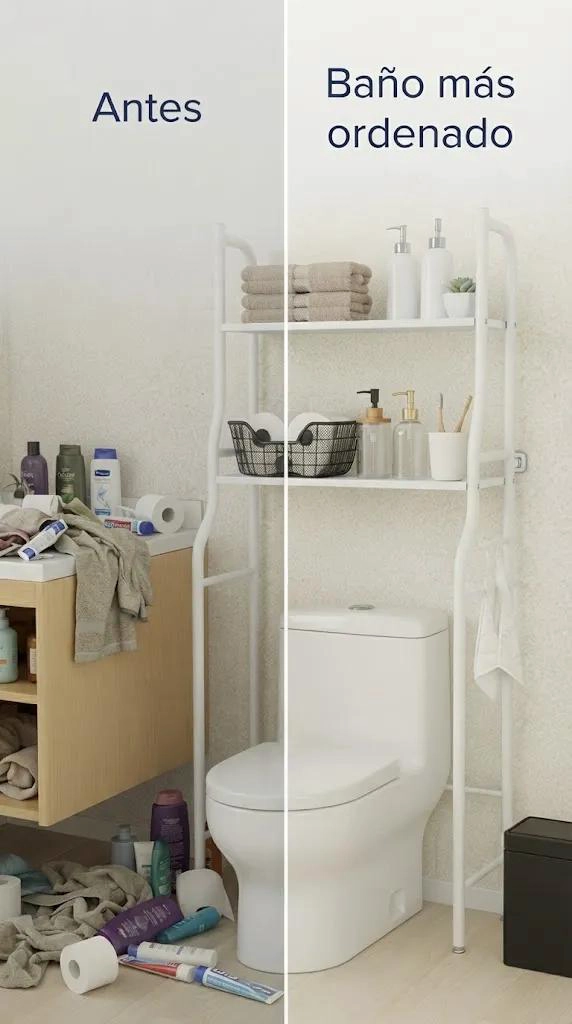 ORGANIZADOR DE BAÑO VERTICAL CON 3 ESTANTES BLANCO - 6