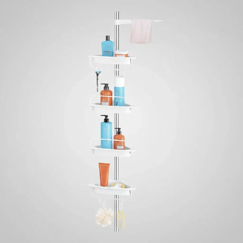 ESQUINERO DE DUCHA AJUSTABLE CON 4 REPISAS PARA BAÑO - 10