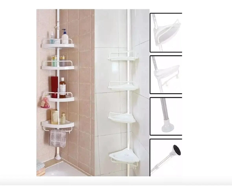 ESQUINERO DE DUCHA AJUSTABLE CON 4 REPISAS PARA BAÑO - 4