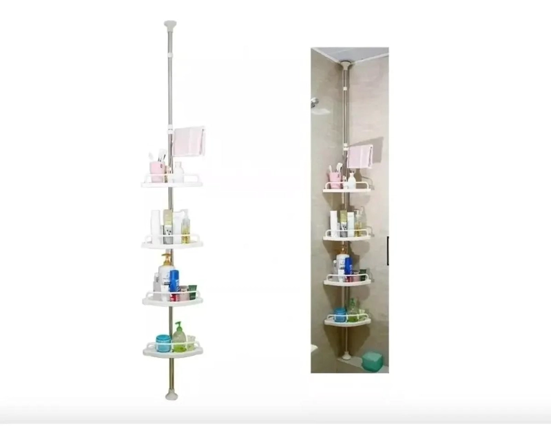 ESQUINERO DE DUCHA AJUSTABLE CON 4 REPISAS PARA BAÑO - 6