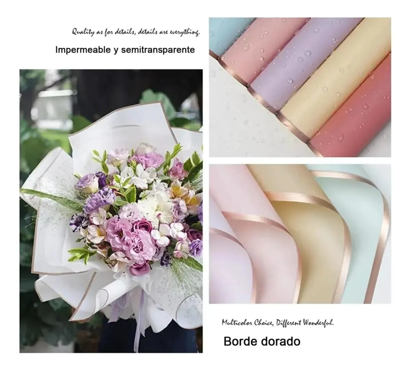 PAPEL COREANO CELOFAN PARA ARREGLOS FLORALES EN 7 COLORES - 4
