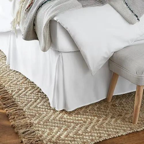FALDON PARA CAMA 2 PLAZAS LISO EN POLIE STER BLANCO RESISTENTE - 2