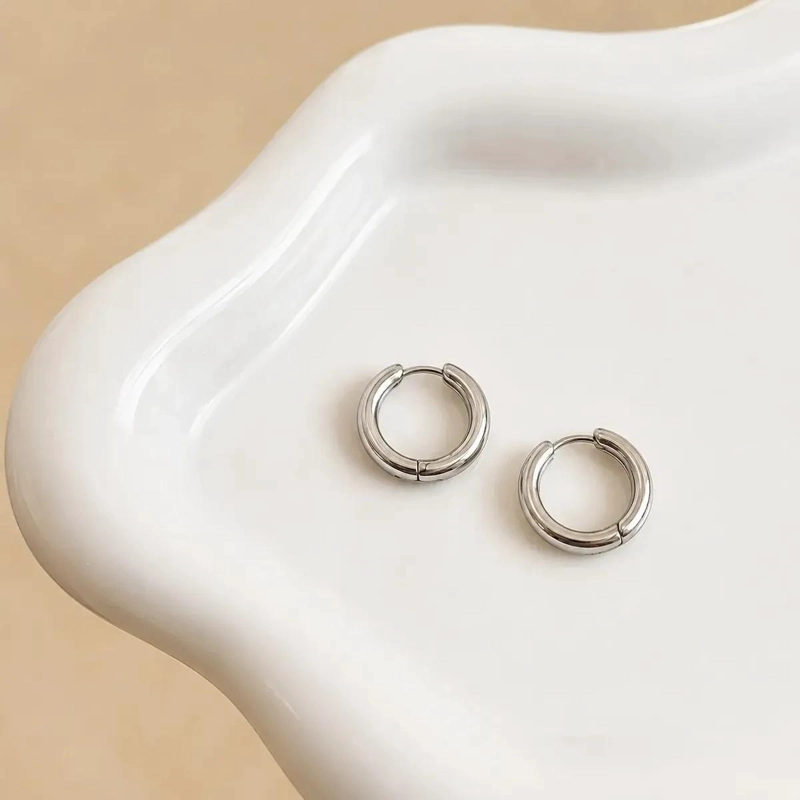 AROS DE ACERO INOXIDABLE 10MM UNISEX ELEGANTES Y VERSATILES - 2