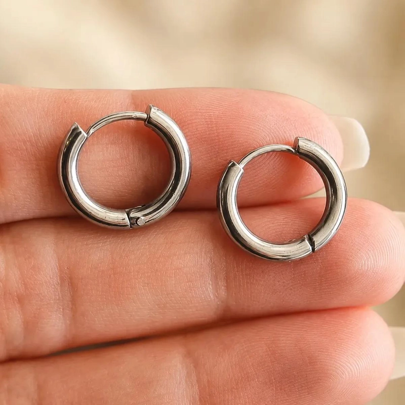 AROS DE ACERO INOXIDABLE 10MM UNISEX ELEGANTES Y VERSATILES - 4