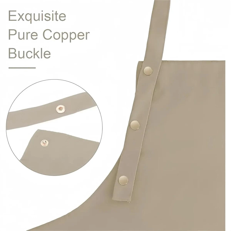 DELANTAL DE COCINA AJUSTABLE IMPERMEABLE CON BOLSILLOS MULTIUSOS - 4