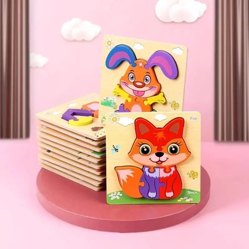 JUEGO DE ROMPECABEZAS 3D DE MADERA PARA NIÑOS - 10