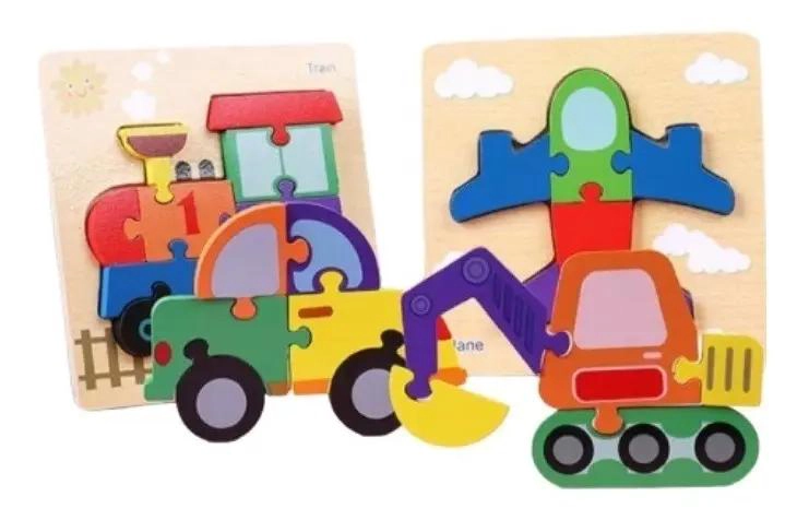 JUEGO DE ROMPECABEZAS 3D DE MADERA PARA NIÑOS - 2