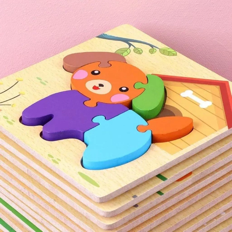 JUEGO DE ROMPECABEZAS 3D DE MADERA PARA NIÑOS - 6