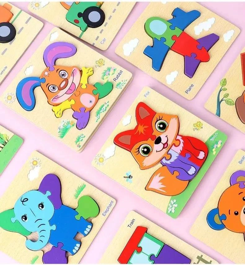 JUEGO DE ROMPECABEZAS 3D DE MADERA PARA NIÑOS - 8