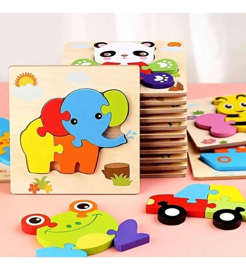 JUEGO DE ROMPECABEZAS 3D DE MADERA PARA NIÑOS - 9