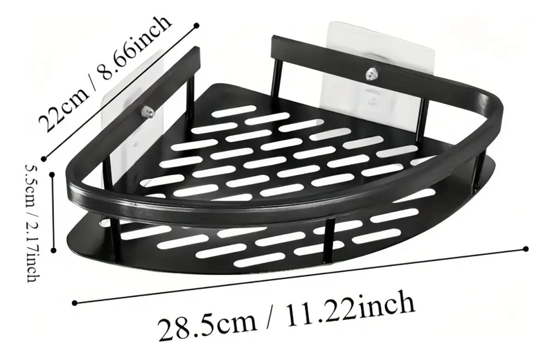 ESQUINERO ORGANIZADOR DUCHA BAÑO ESTANTE COLOR NEGRO - 5