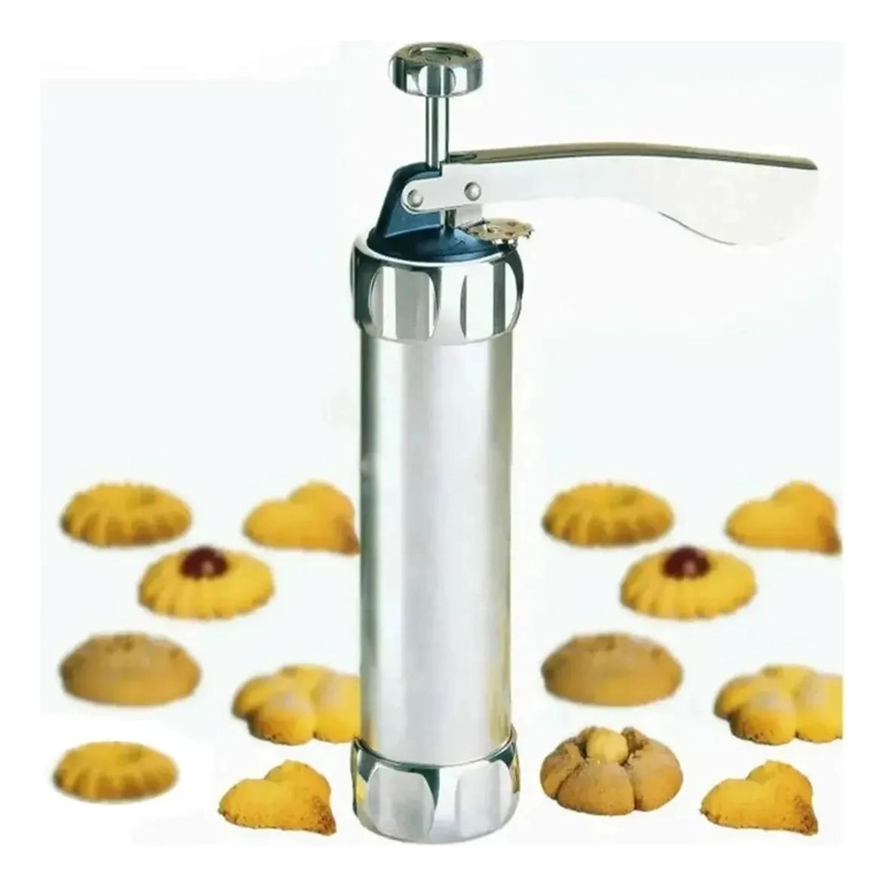 MAQUINA PARA HACER GALLETAS DE ALUMINIO CON BOQUILLAS Y FORMAS - 3
