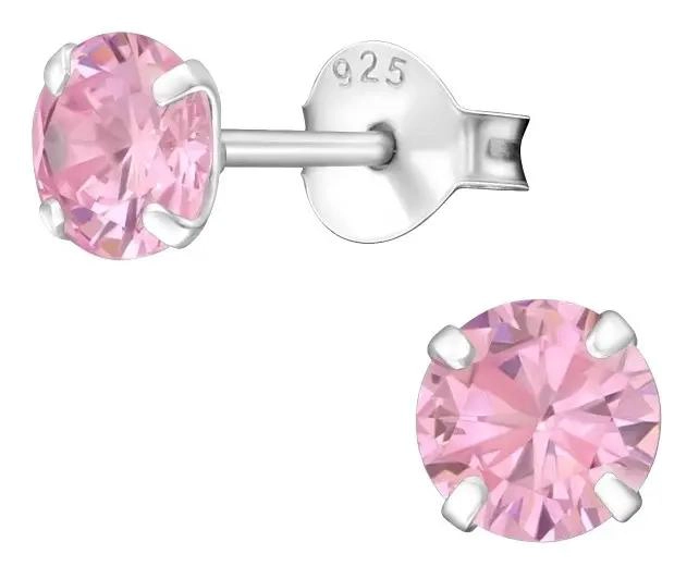 AROS CIRCON ROSADOS DE PLATA 925 CON BRILLO - 1