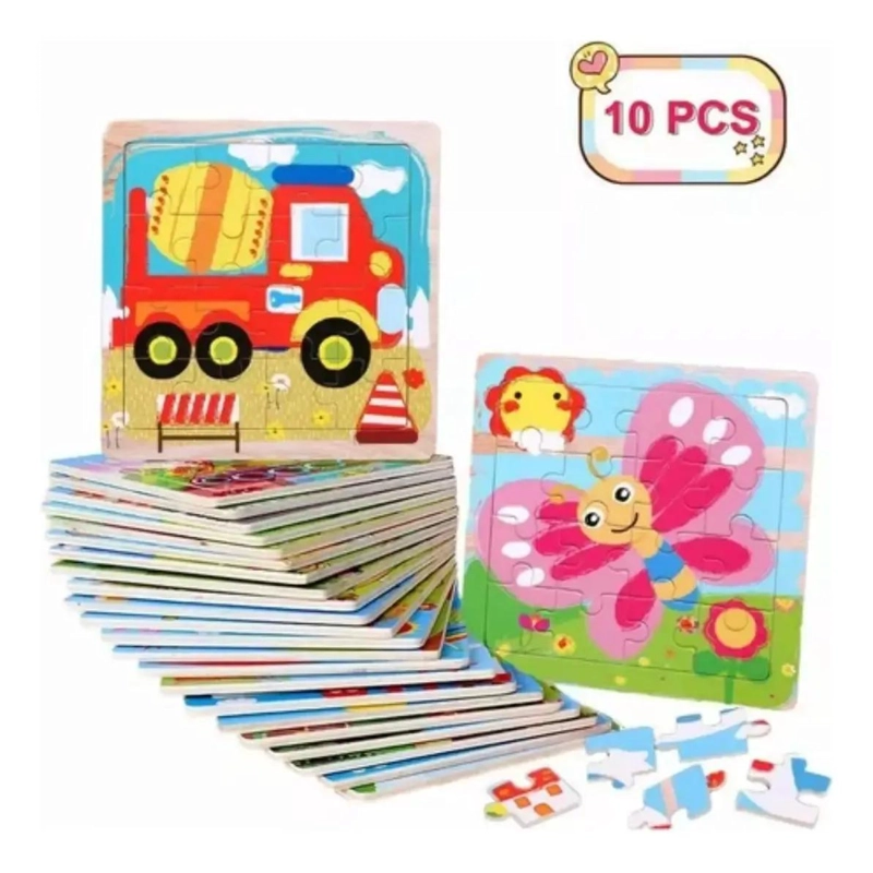 ROMPECABEZAS DE MADERA PARA NIÑOS CON 10 TEMATICAS DIVERSAS - 1