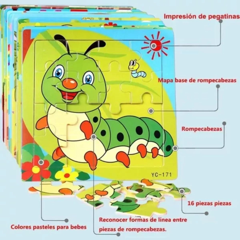ROMPECABEZAS DE MADERA PARA NIÑOS CON 10 TEMATICAS DIVERSAS - 2