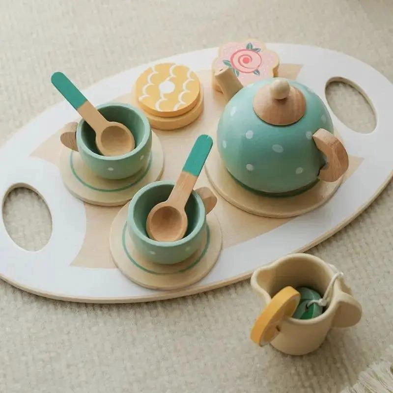 JUEGO DE TE  DE MADERA CON ACCESORIOS PARA NIÑOS - 7