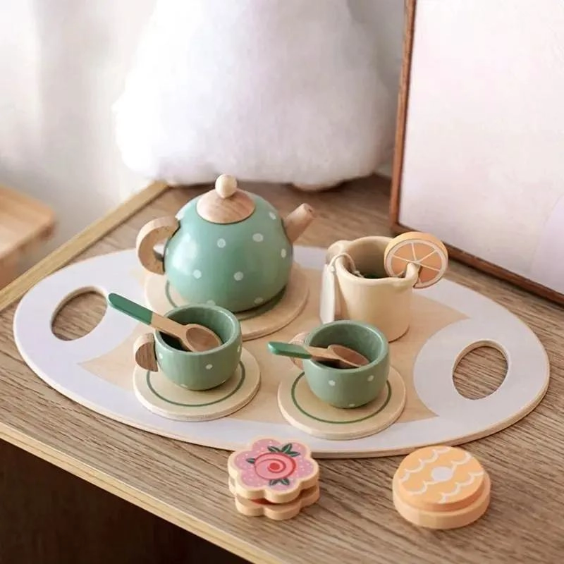 JUEGO DE TE  DE MADERA CON ACCESORIOS PARA NIÑOS - 9