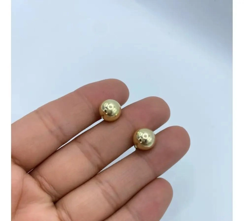 AROS ESFE RICOS DE 10 MM ENCHAPADOS EN ORO CON CAJA - 2