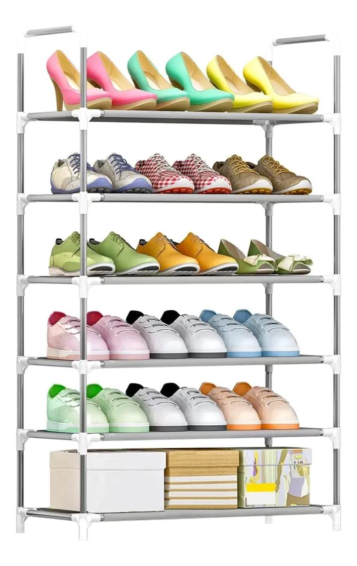 ORGANIZADOR DE ZAPATOS CON 6 ESTANTES AJUSTABLES Y DISEÑO MODERNO - 1