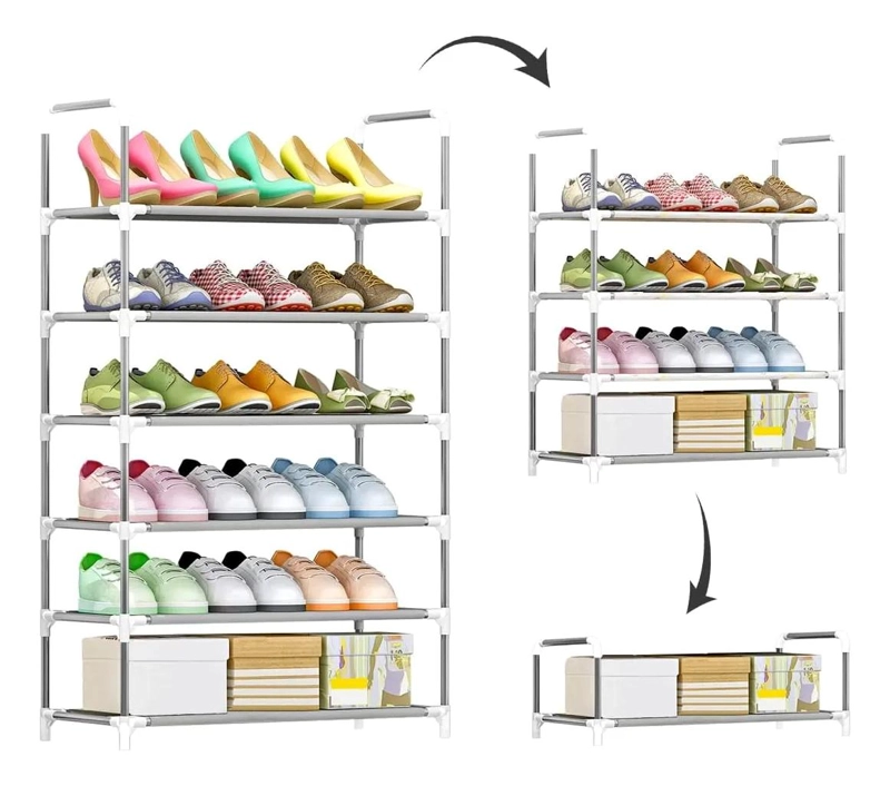 ORGANIZADOR DE ZAPATOS CON 6 ESTANTES AJUSTABLES Y DISEÑO MODERNO - 5