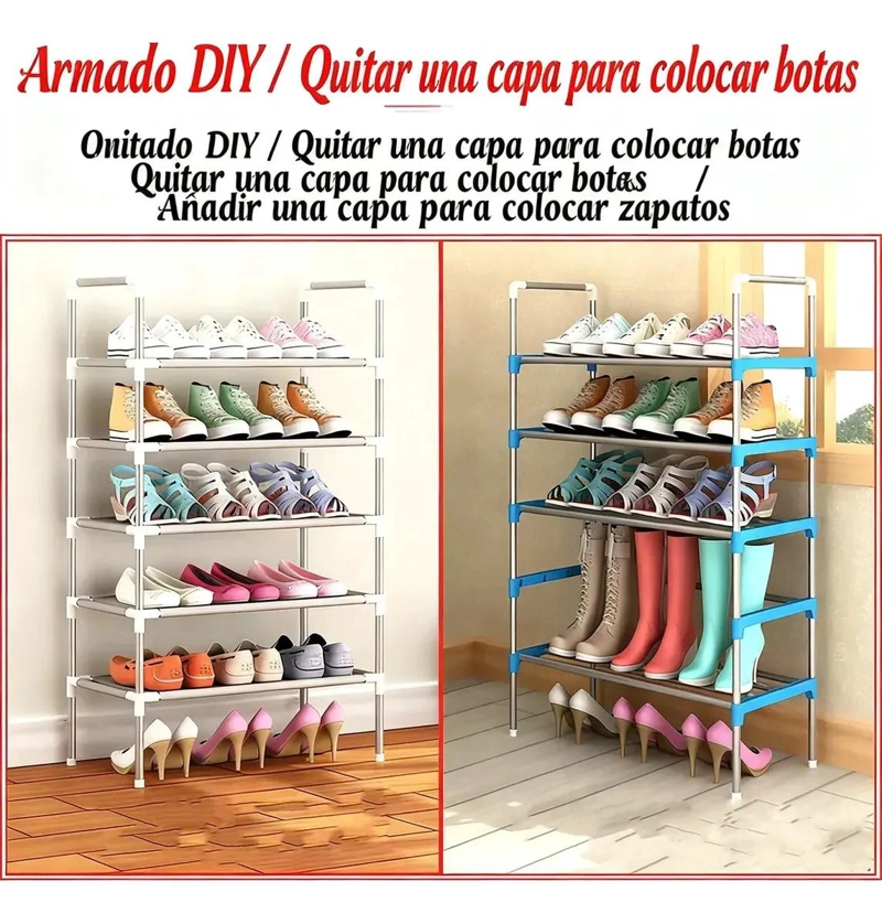 ORGANIZADOR DE ZAPATOS CON 6 ESTANTES AJUSTABLES Y DISEÑO MODERNO - 6
