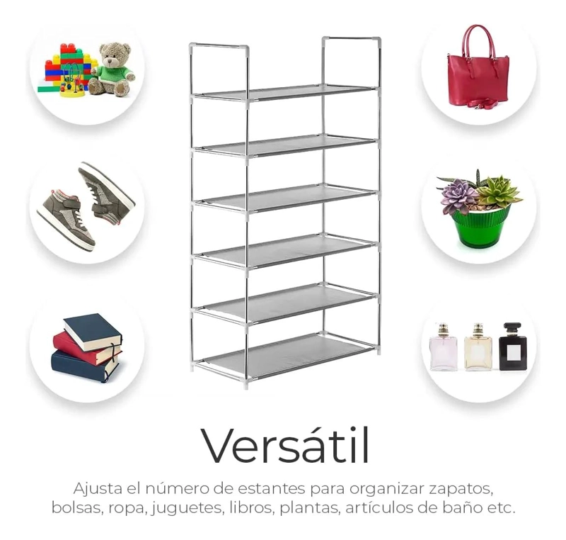ORGANIZADOR DE ZAPATOS CON 6 ESTANTES AJUSTABLES Y DISEÑO MODERNO - 7