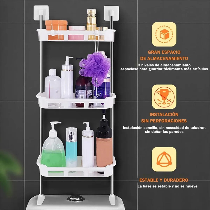 ORGANIZADOR MULTIUSO DE BAÑO Y COCINA CON 3 NIVELES - 6