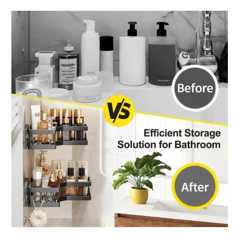 SET DE 5 ESTANTES DE DUCHA NEGROS PARA BAÑO FUNCIONAL - 5