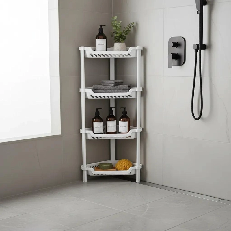 ORGANIZADOR ESQUINERO DE BAÑO PLASTICO 4 NIVELES 48.5X24X32.5 CM - 1