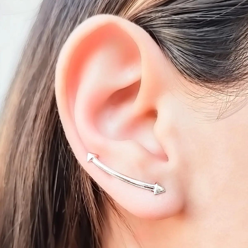 AROS TREPADORES DE PLATA FINA CON DISEÑO MODERNO - 2