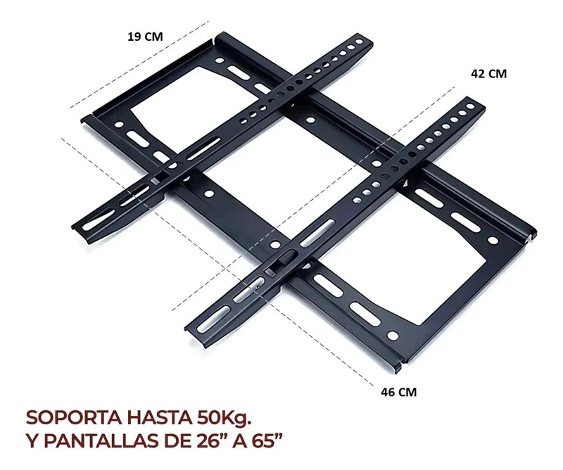 SOPORTE FIJO PARA TELEVISORES DE 26 A 63 PULGADAS COLOR NEGRO - 8