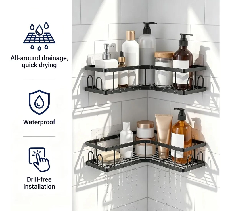 SET DE ORGANIZADORES ESQUINEROS PARA DUCHA Y BAÑO - 3