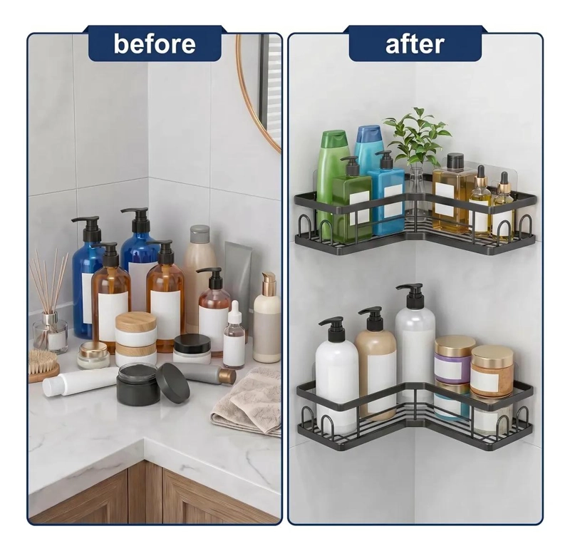 SET DE ORGANIZADORES ESQUINEROS PARA DUCHA Y BAÑO - 4