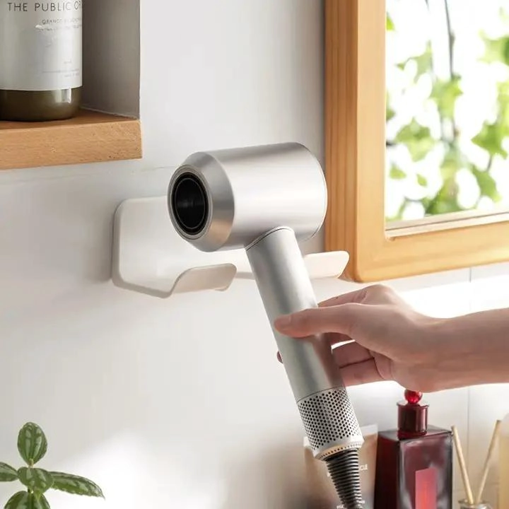 SOPORTE ADHESIVO PARA SECADOR DE PELO BLANCO SIN PERFORAR - 5