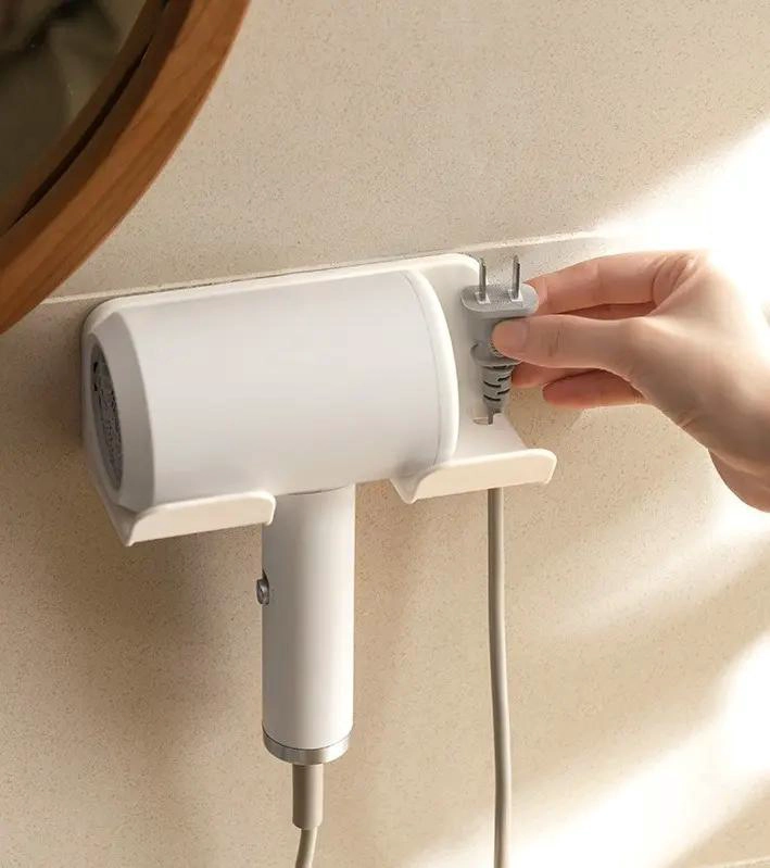 SOPORTE ADHESIVO PARA SECADOR DE PELO BLANCO SIN PERFORAR - 9