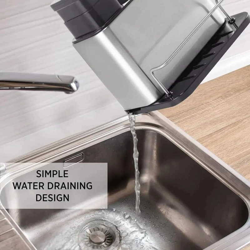 ORGANIZADOR DE LAVAPLATO DE ACERO INOXIDABLE CON DISPENSA MULTIFUNCIONAL - 10