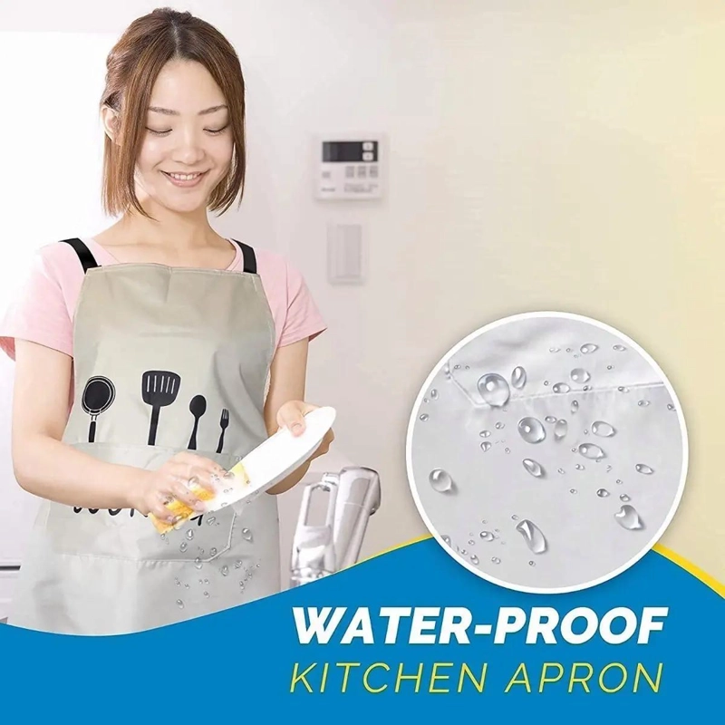 DELANTAL IMPERMEABLE DE PAREJA CON BOLSILLOS PARA COCINAR - 3