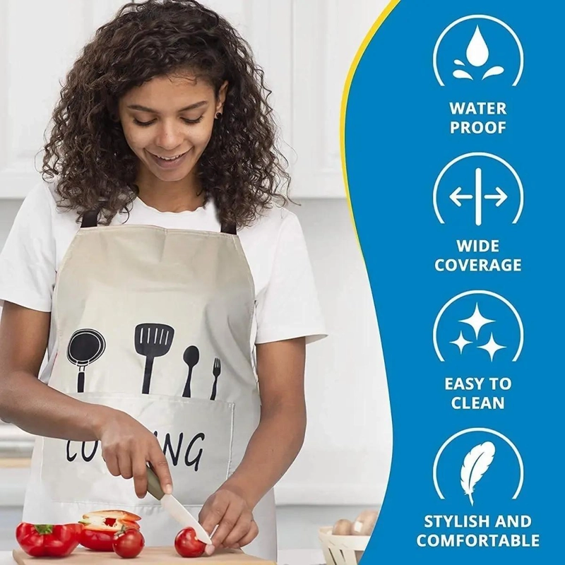 DELANTAL IMPERMEABLE DE PAREJA CON BOLSILLOS PARA COCINAR - 5