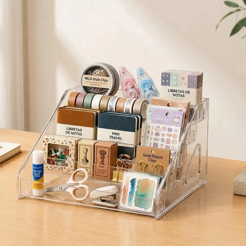ORGANIZADOR DE ESCRITORIO ACRILICO VERTICAL CON 5 NIVELES - 1