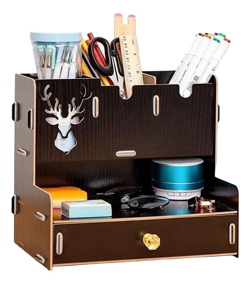 ESTANTE DE MADERA MULTIFUNCIONAL PARA ORGANIZADOR DE ESCRITORIO - 1