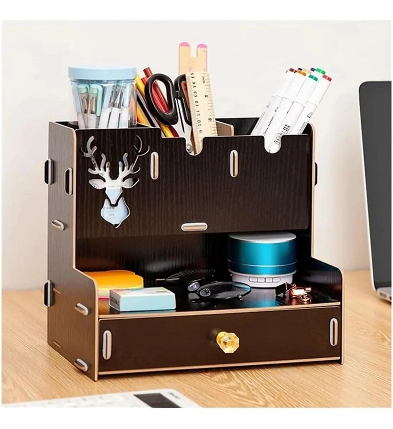 ESTANTE DE MADERA MULTIFUNCIONAL PARA ORGANIZADOR DE ESCRITORIO - 2