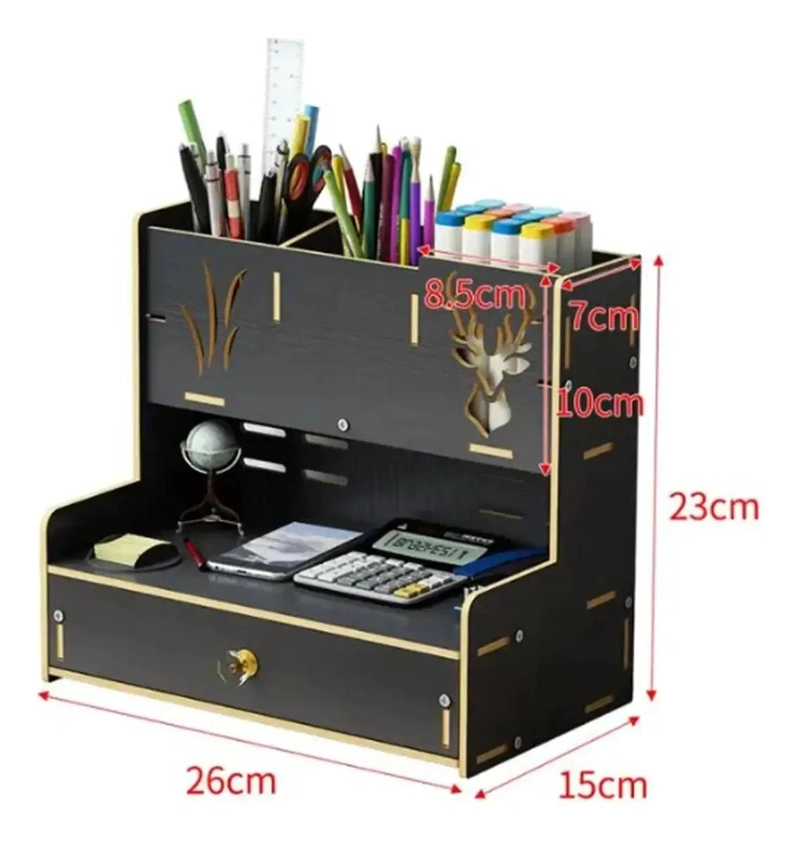 ESTANTE DE MADERA MULTIFUNCIONAL PARA ORGANIZADOR DE ESCRITORIO - 3
