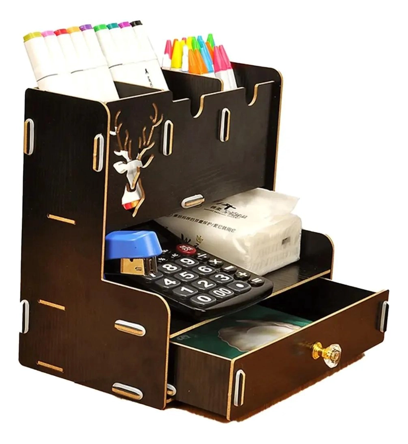 ESTANTE DE MADERA MULTIFUNCIONAL PARA ORGANIZADOR DE ESCRITORIO - 6