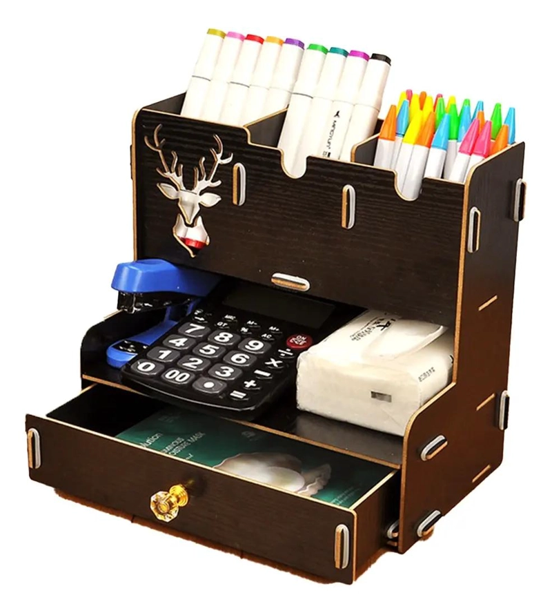 ESTANTE DE MADERA MULTIFUNCIONAL PARA ORGANIZADOR DE ESCRITORIO - 7