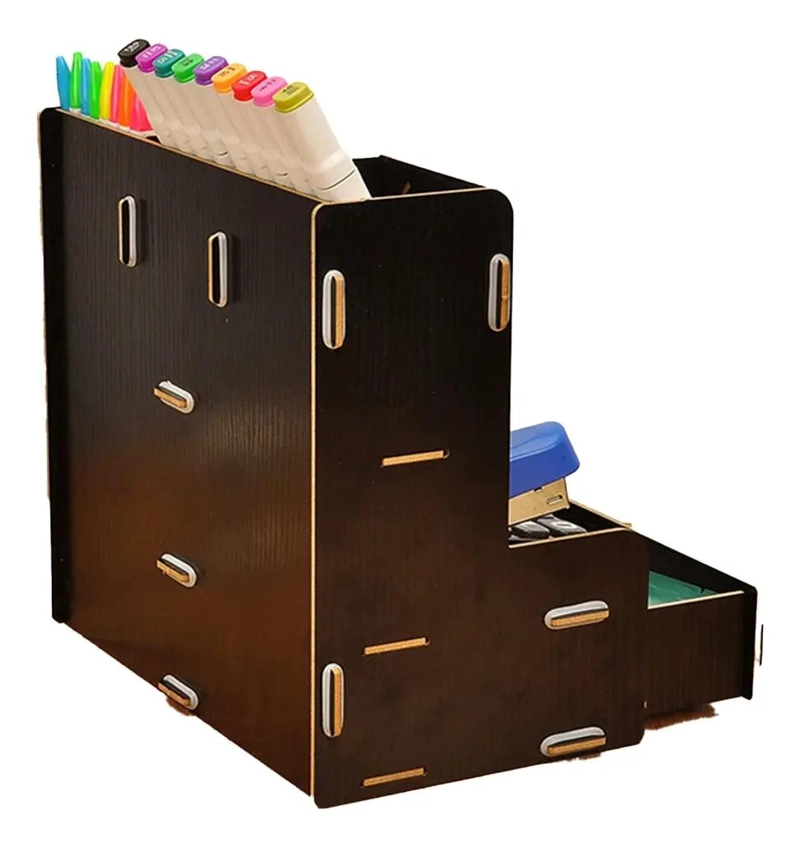 ESTANTE DE MADERA MULTIFUNCIONAL PARA ORGANIZADOR DE ESCRITORIO - 8