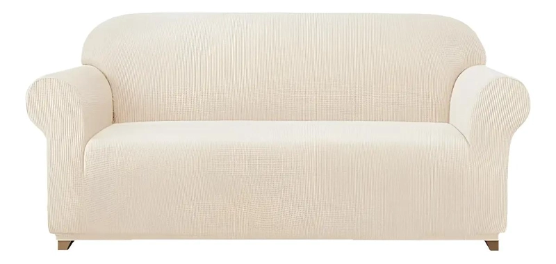 FUNDA PROTECTORA CUADRILLE PARA SOFA DE 2 CUERPOS BEIGE - 1