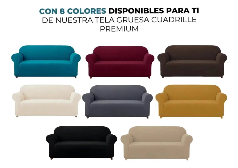 FUNDA PROTECTORA CUADRILLE PARA SOFA DE 2 CUERPOS BEIGE - 6